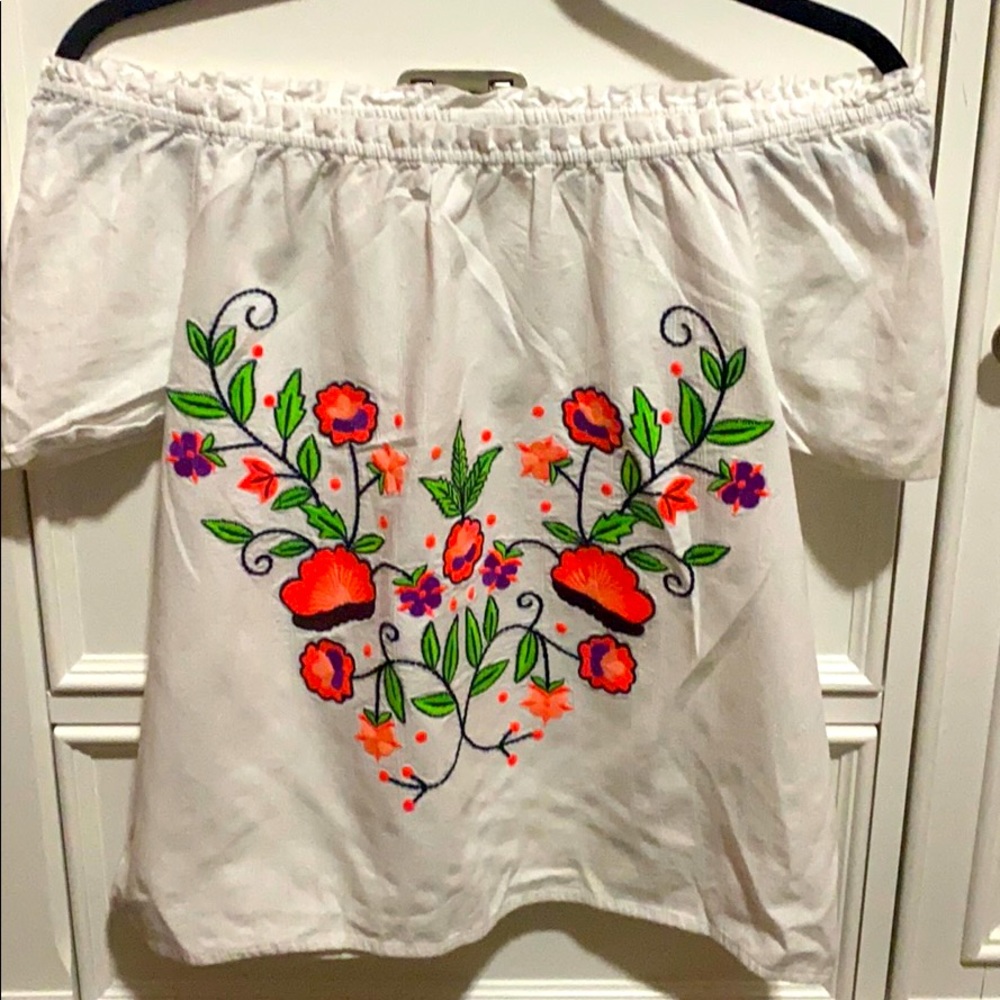 White off the shoulder blouse